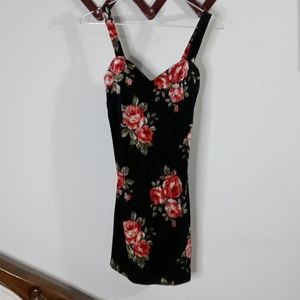 Forever 21 NWT Black Rose Mini Dress